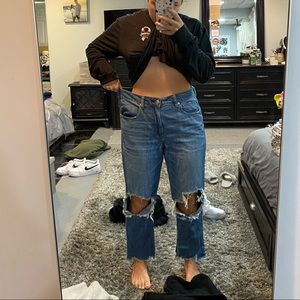 Distressed High Waisted Jeans